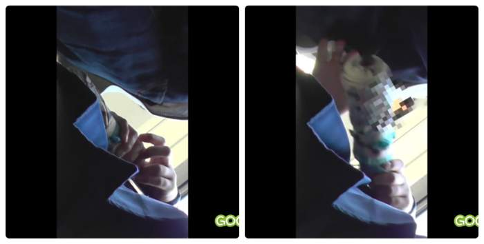 【電車で女の手に勃起チ○ポ押付けVol.14～小悪魔ＪなＫの電車内自分こすり。小傘で男根女陰同時愛撫～】-006