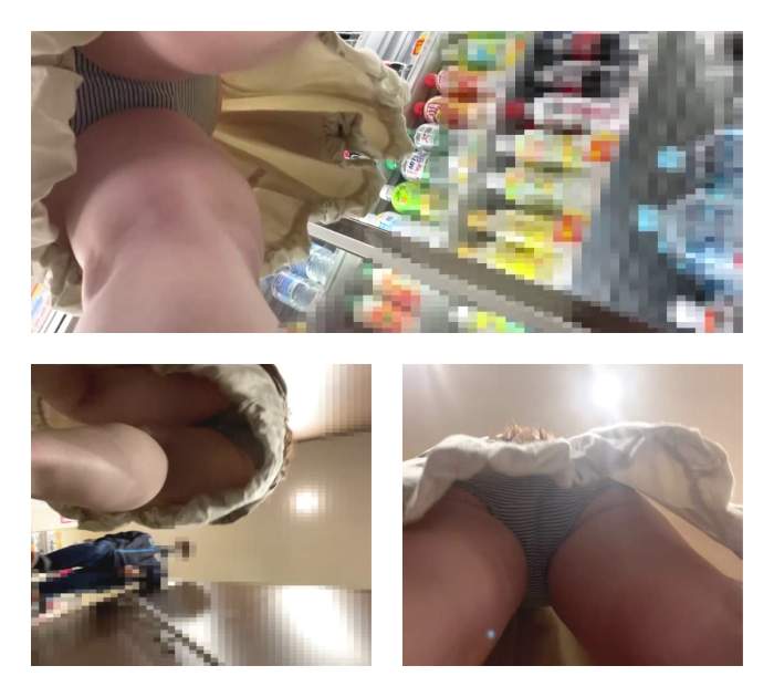 卑猥すぎるパンチラたっぷり盗撮♡おっぱい見えすぎ注意報発令中！可愛い顔して深夜のコン◯ニをノーブラで徘徊するハレンチ娘♡-005